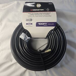 Monster RG6 Outdoor Weatherproof Cable/Satellite TV Cable, 140038-00, New A3